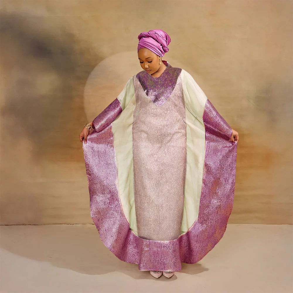 African Dresses for Women – Plus Size Loose Boubou Robe Outfit Suit