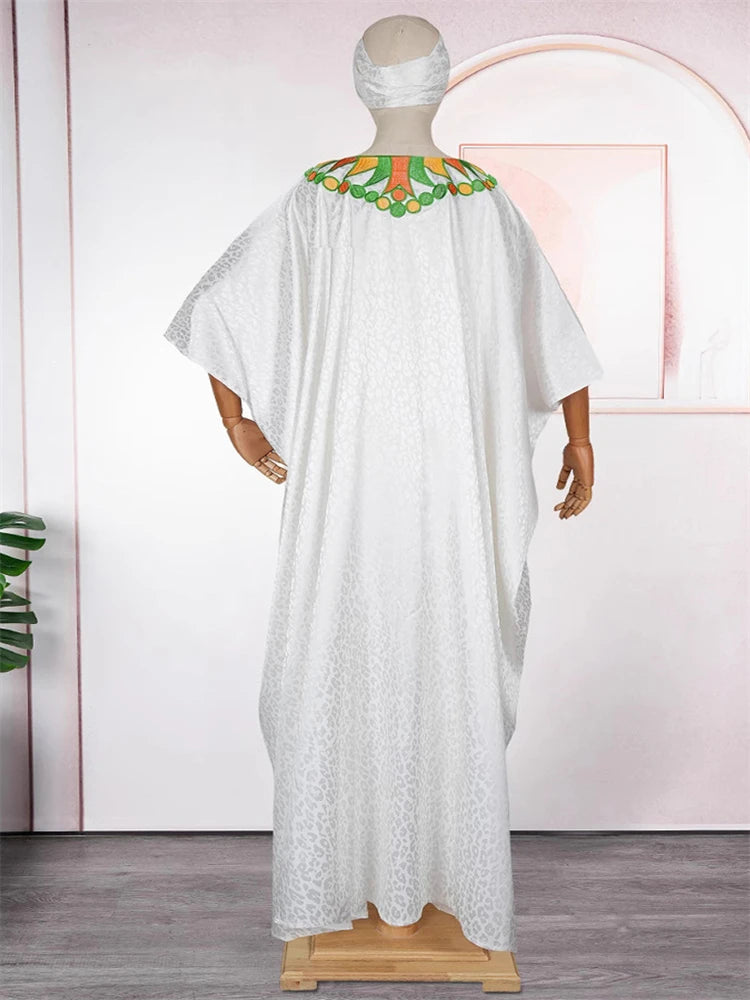 African Dresses for Women – Plus Size Loose Boubou Robe Outfit Suit.