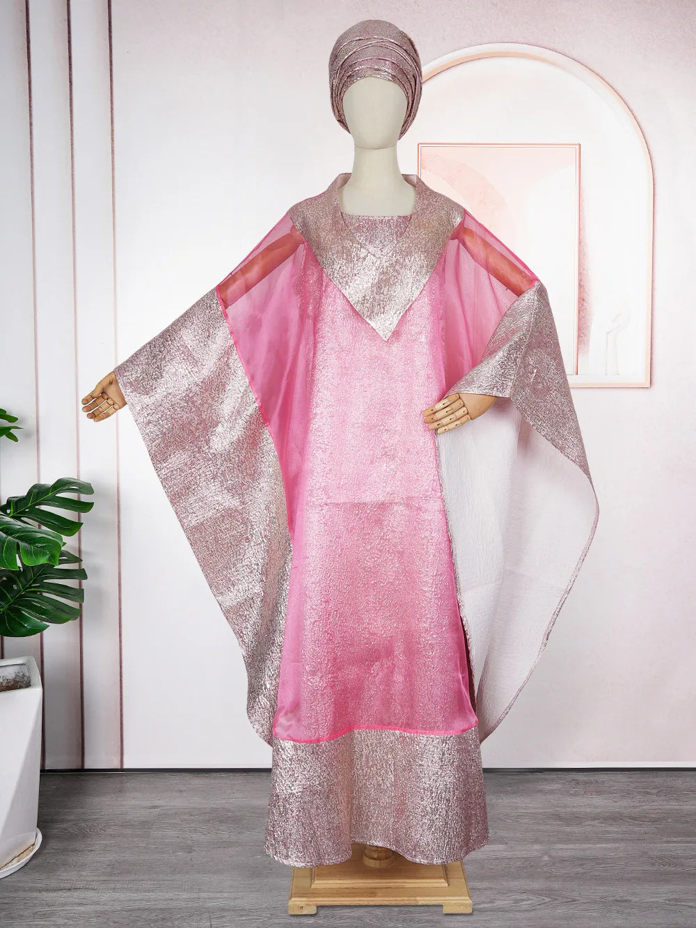 African Dresses for Women – Plus Size Loose Boubou Robe Outfit Suit