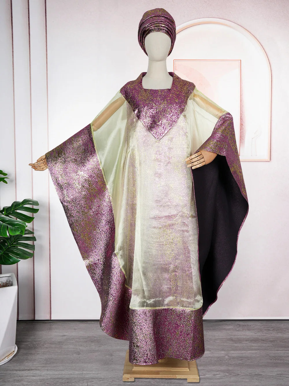 African Dresses for Women – Plus Size Loose Boubou Robe Outfit Suit