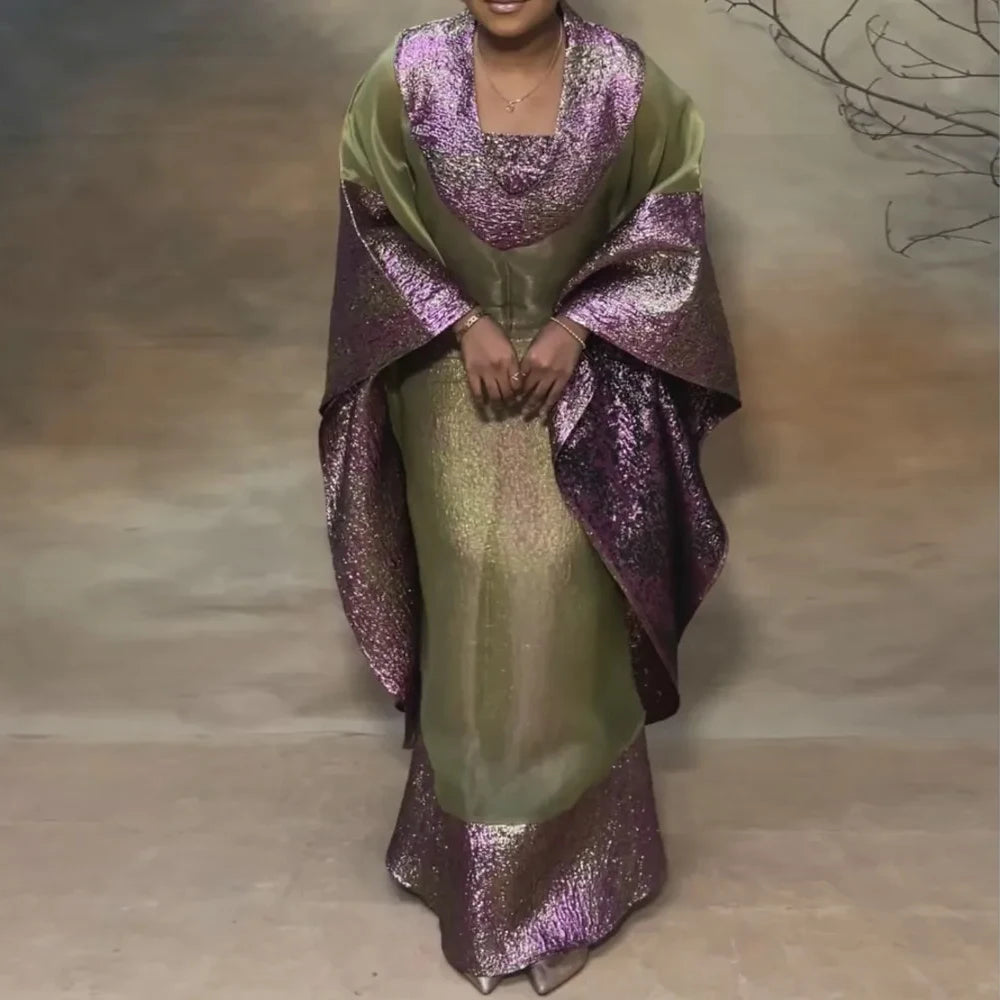 African Dresses for Women – Plus Size Loose Boubou Robe Outfit Suit
