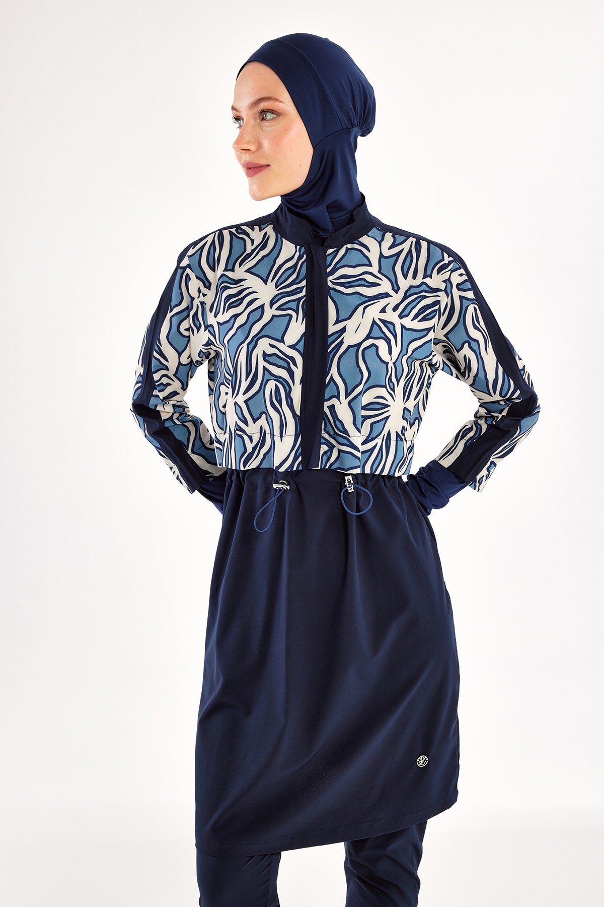 Elise Modest Full-Coverage Swim Set With Printed Top