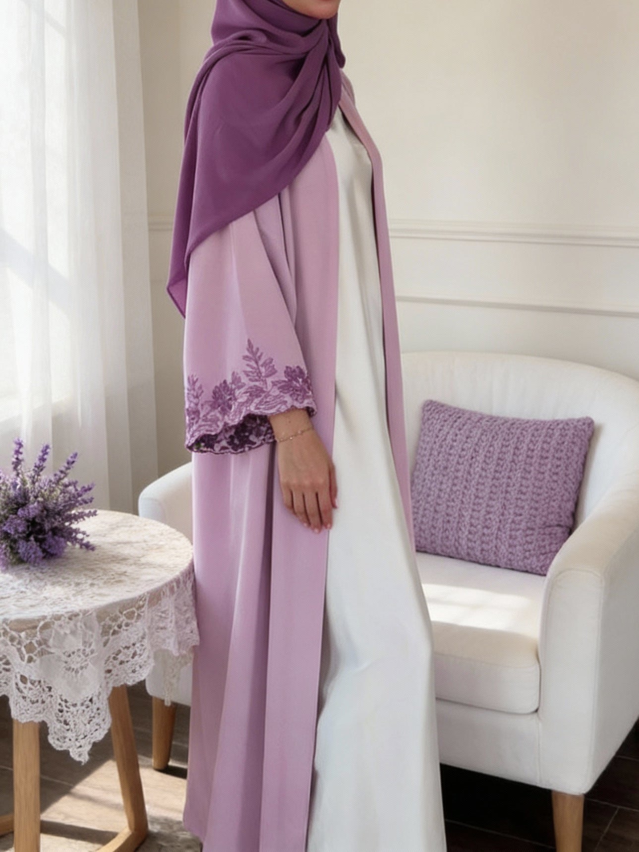 Turkish Style Embroidered Cardigan Women's Casual Dress