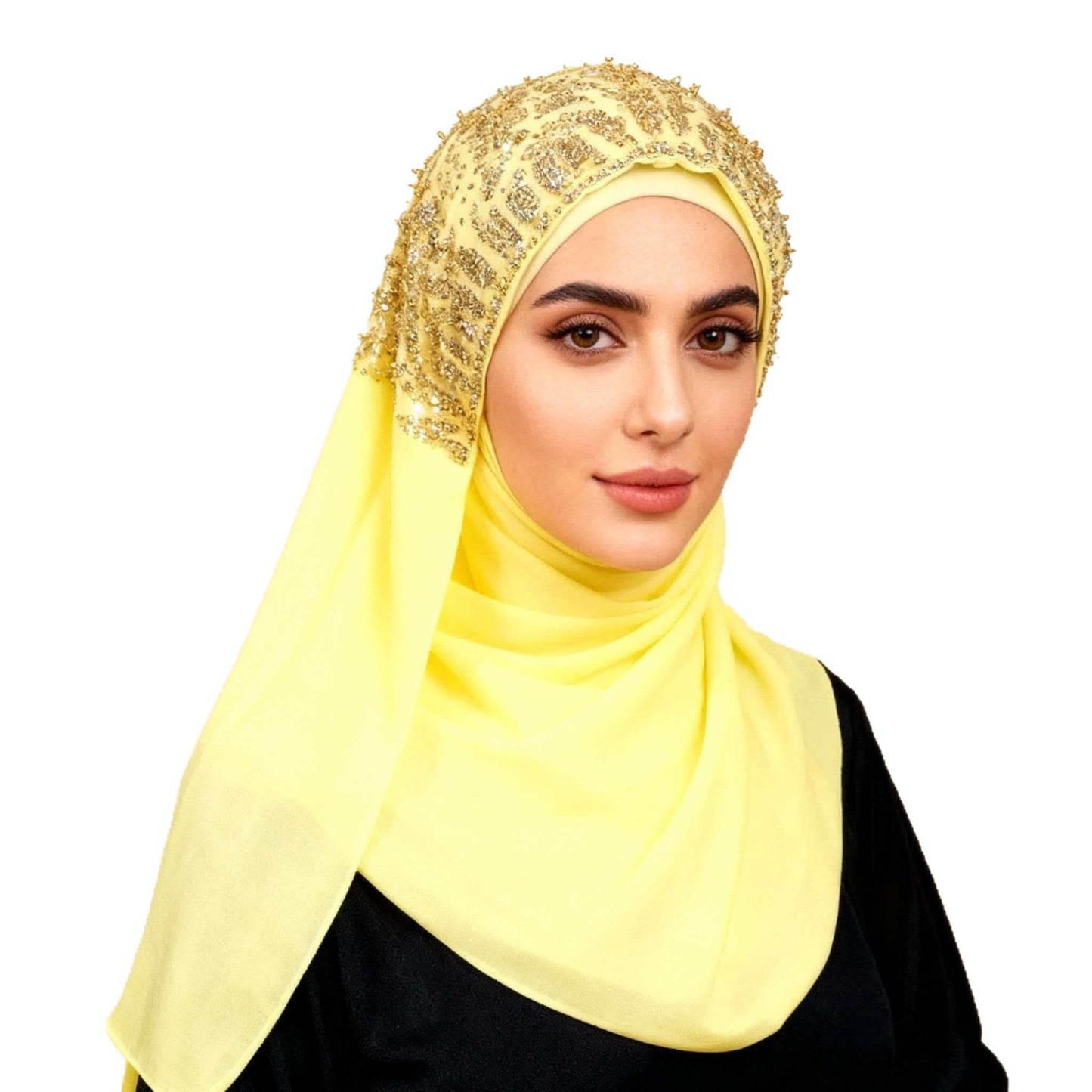 Style Headscarf Chiffon Beaded Long Scarf High-End Fashion Trendy Veil