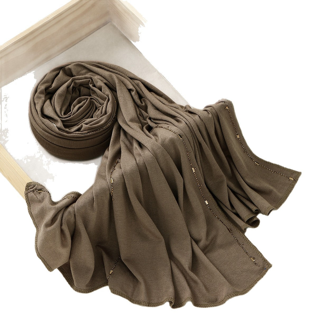 Soft Plain Hijab with Elegant Line Detail