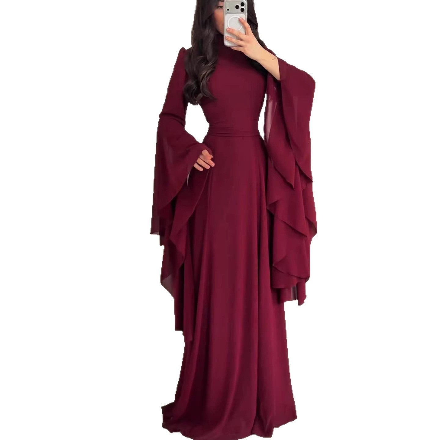 Elegant Butterfly Sleeve Abaya – Modest Maxi Dress for Women