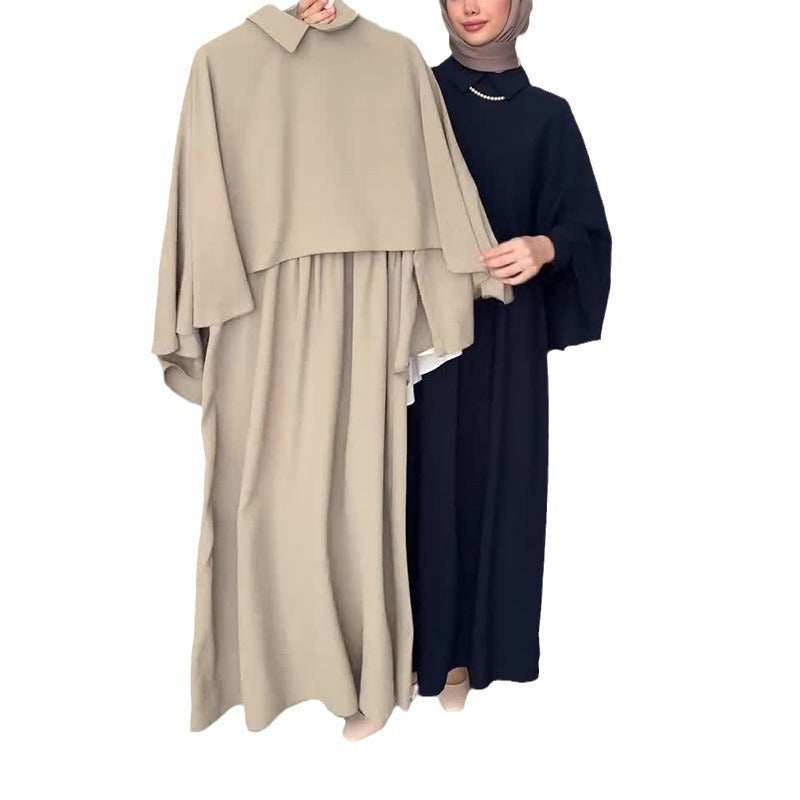 Loose Casual Short Shawl Robe Long Skirt Two-Piece Set for Women