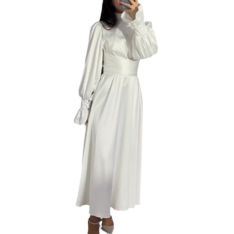 Women's High Waist Slim-fit Slimming Fashionable Elegant Solid Color dress