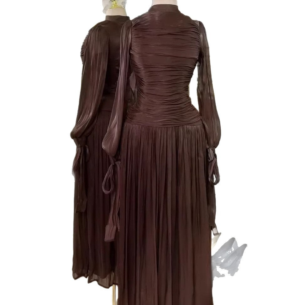 Elegant Pleated Maxi Dress – Modest Evening Dress for Women | Soft Flowing Gown