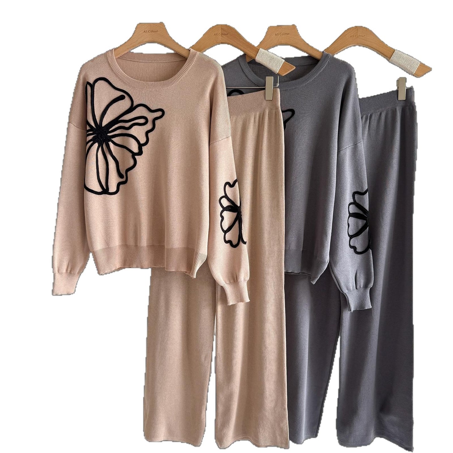 Elegant Two-Tone Knit Set – Modest Chic Matching Outfit