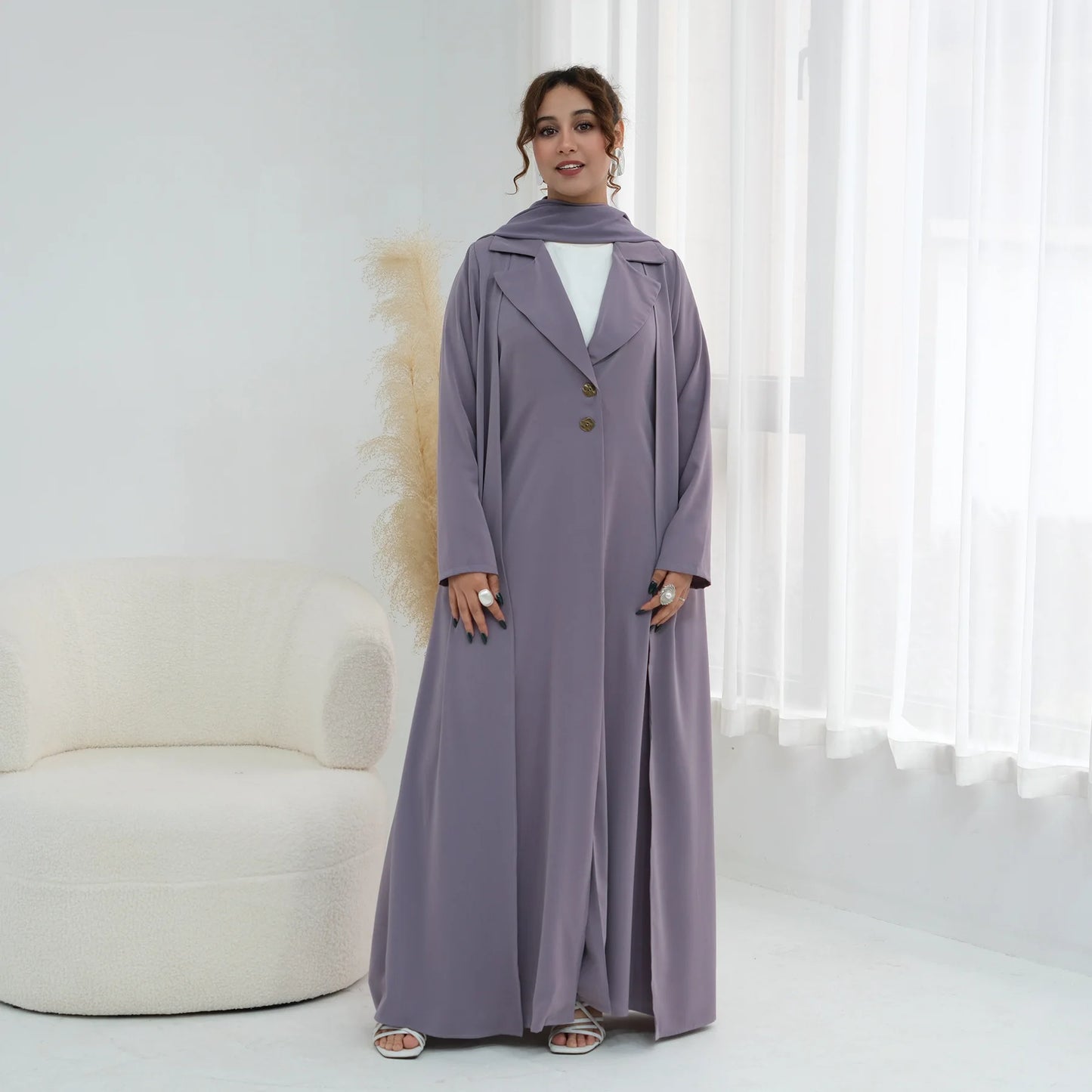 Elegant Open Abaya – Modest Kaftan Style