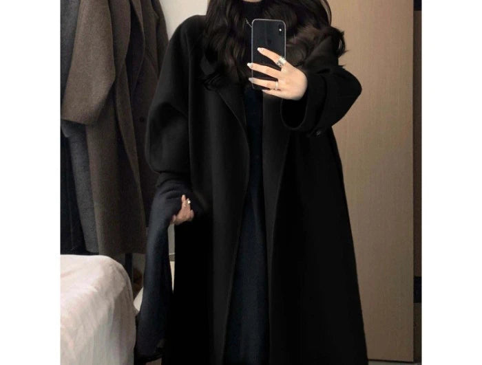 Black Woolen Coat – Women’s 2026 Autumn/Winter Coat