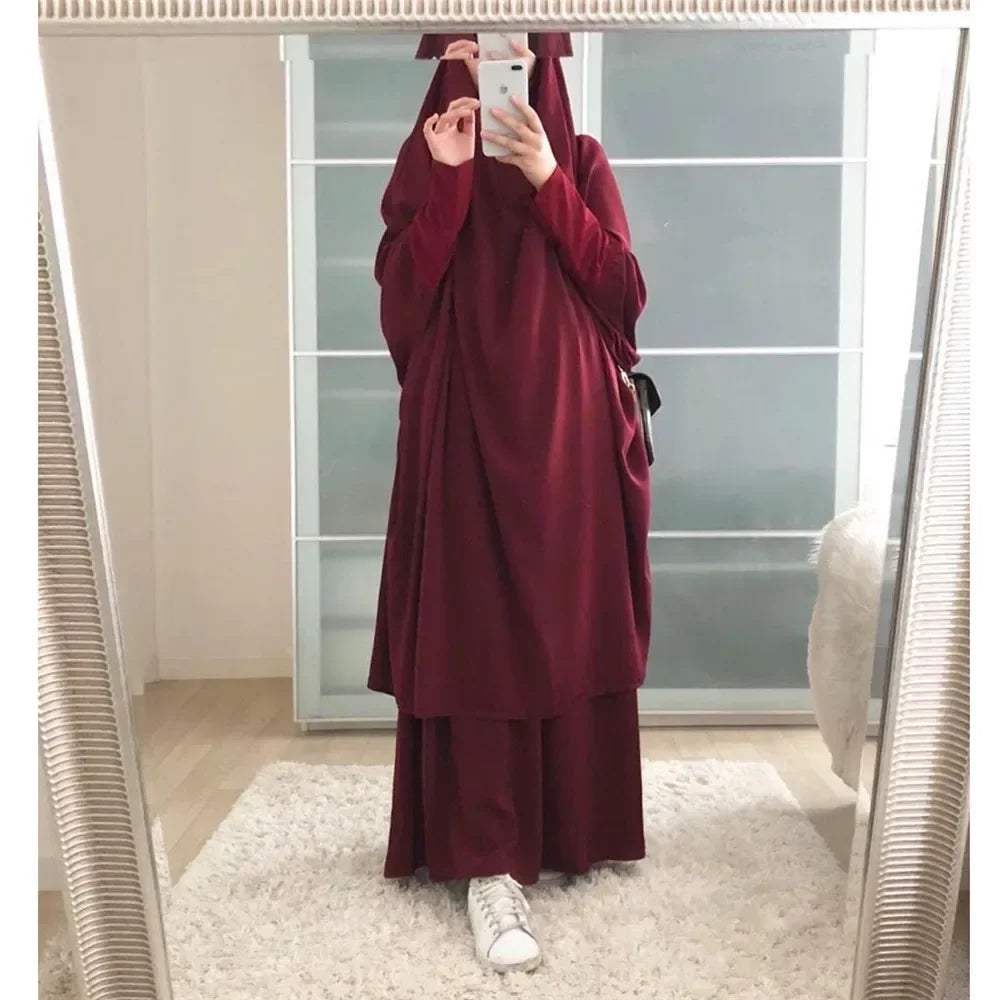 Jilbab with Khimar – 2-Piece Prayer Garment Dress Suit for Women