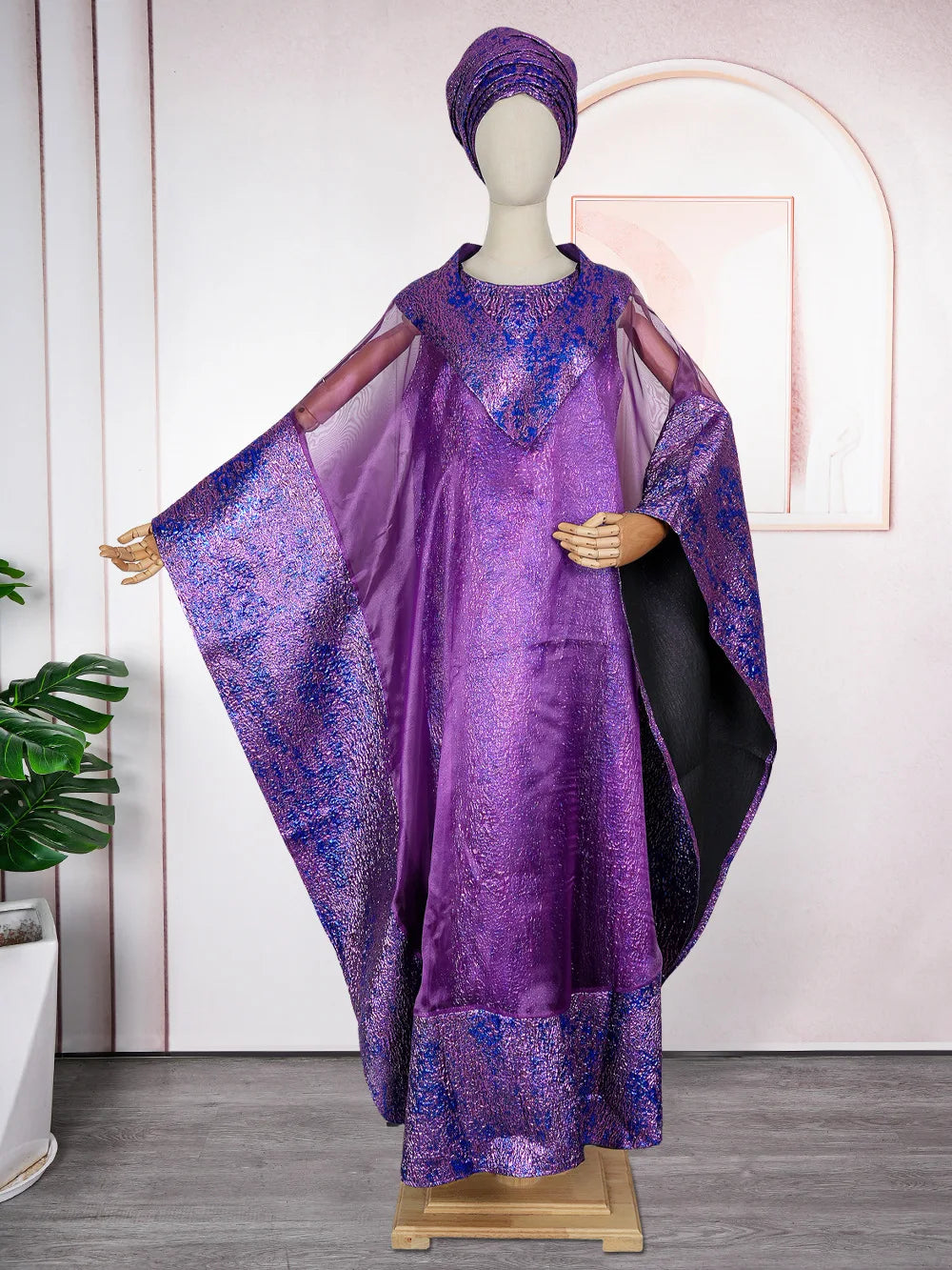 African Dresses for Women – Plus Size Loose Boubou Robe Outfit Suit
