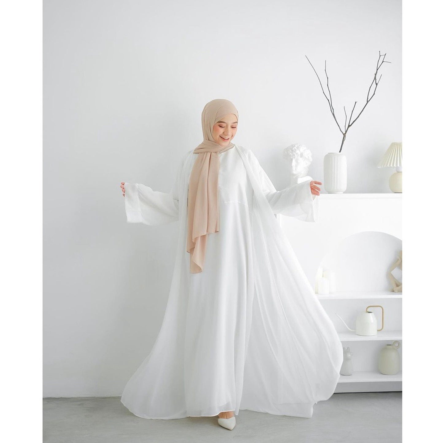 Ladyra Set Abaya | maxy dress for muslim women | abaya kaftan hajj and umrah-open abaya