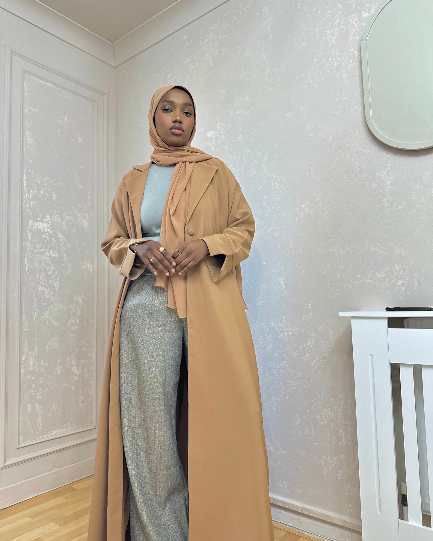 Blazer Abaya with Split Sleeves (Camel)