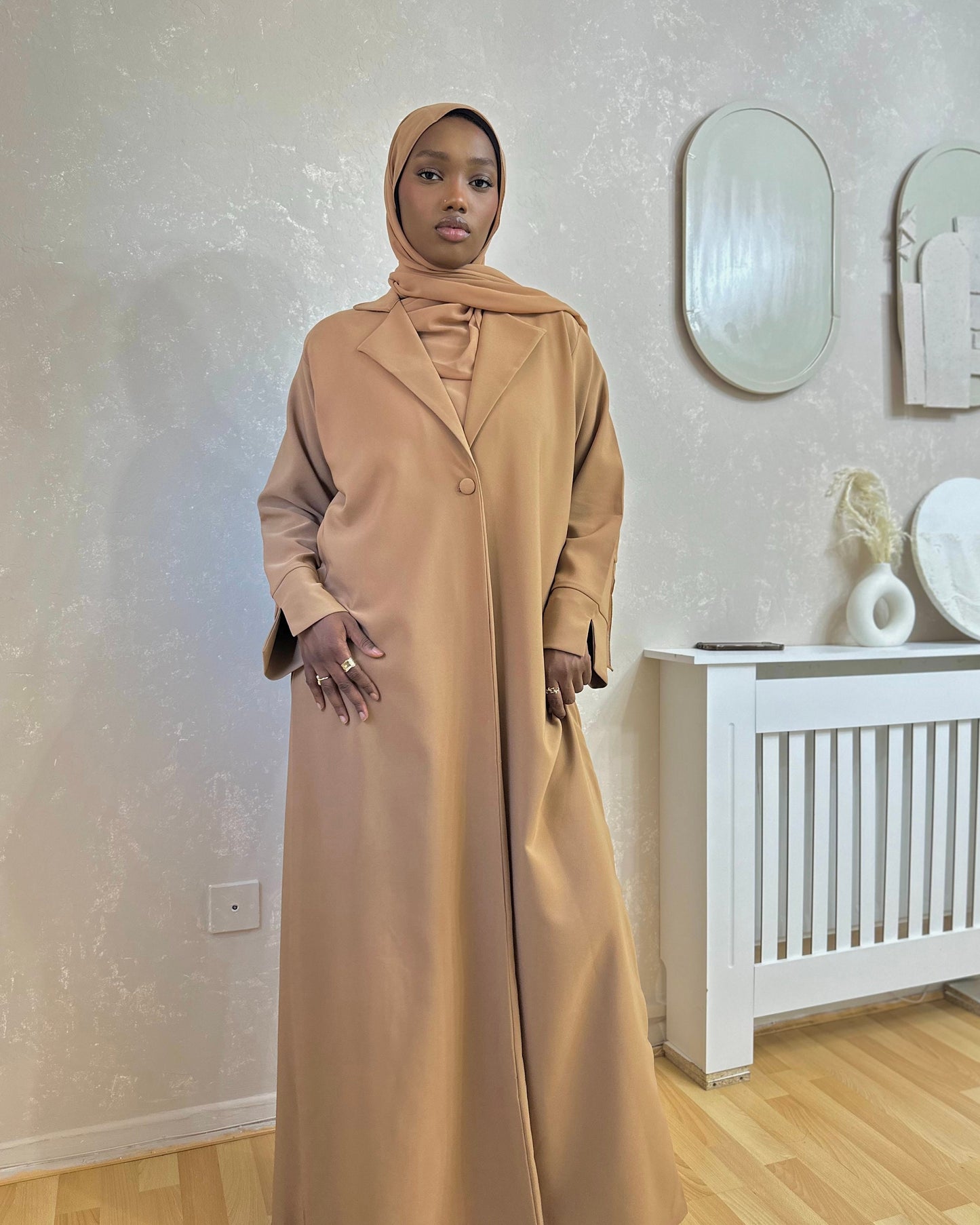 Blazer Abaya with Split Sleeves (Camel)