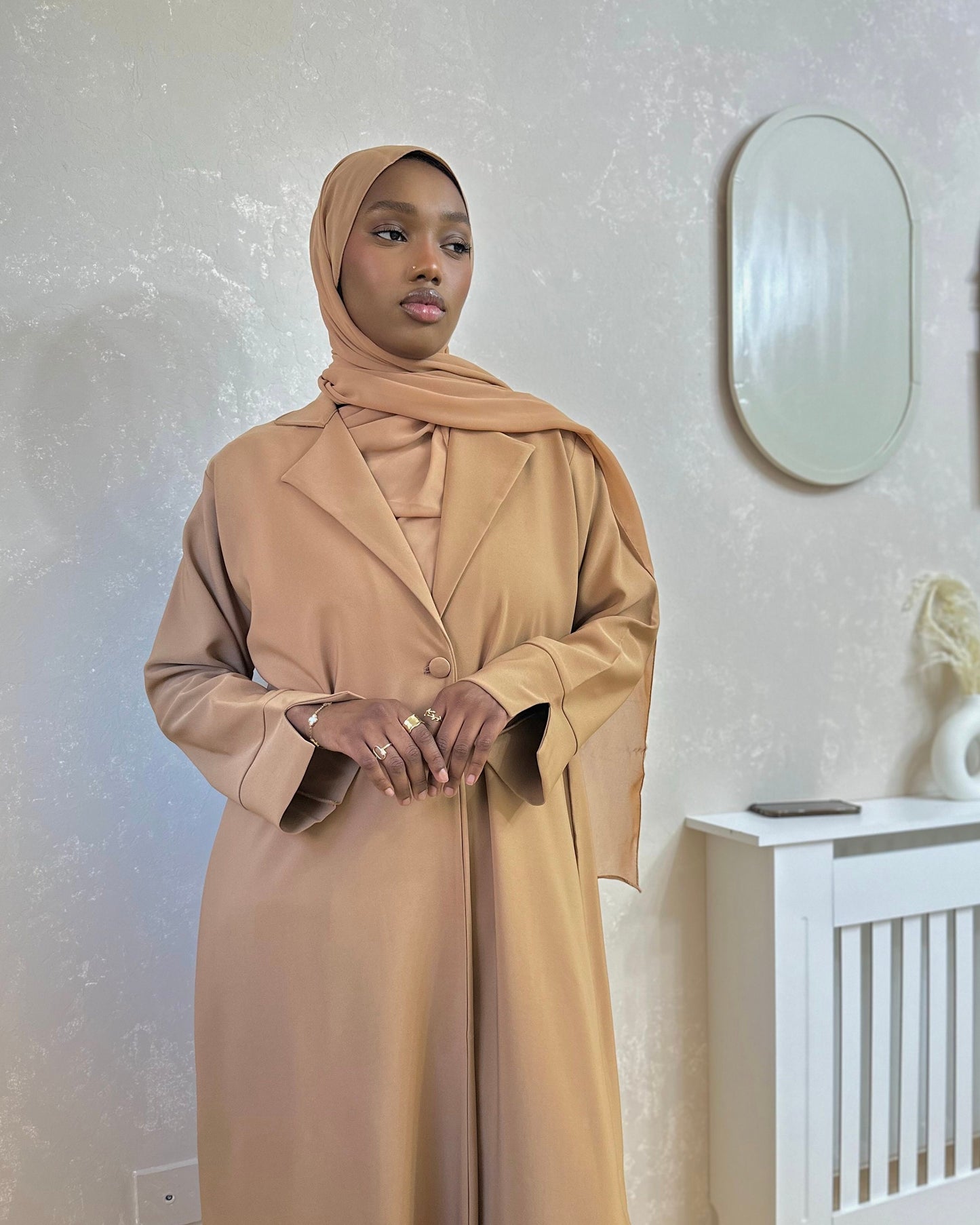 Blazer Abaya with Split Sleeves (Camel)