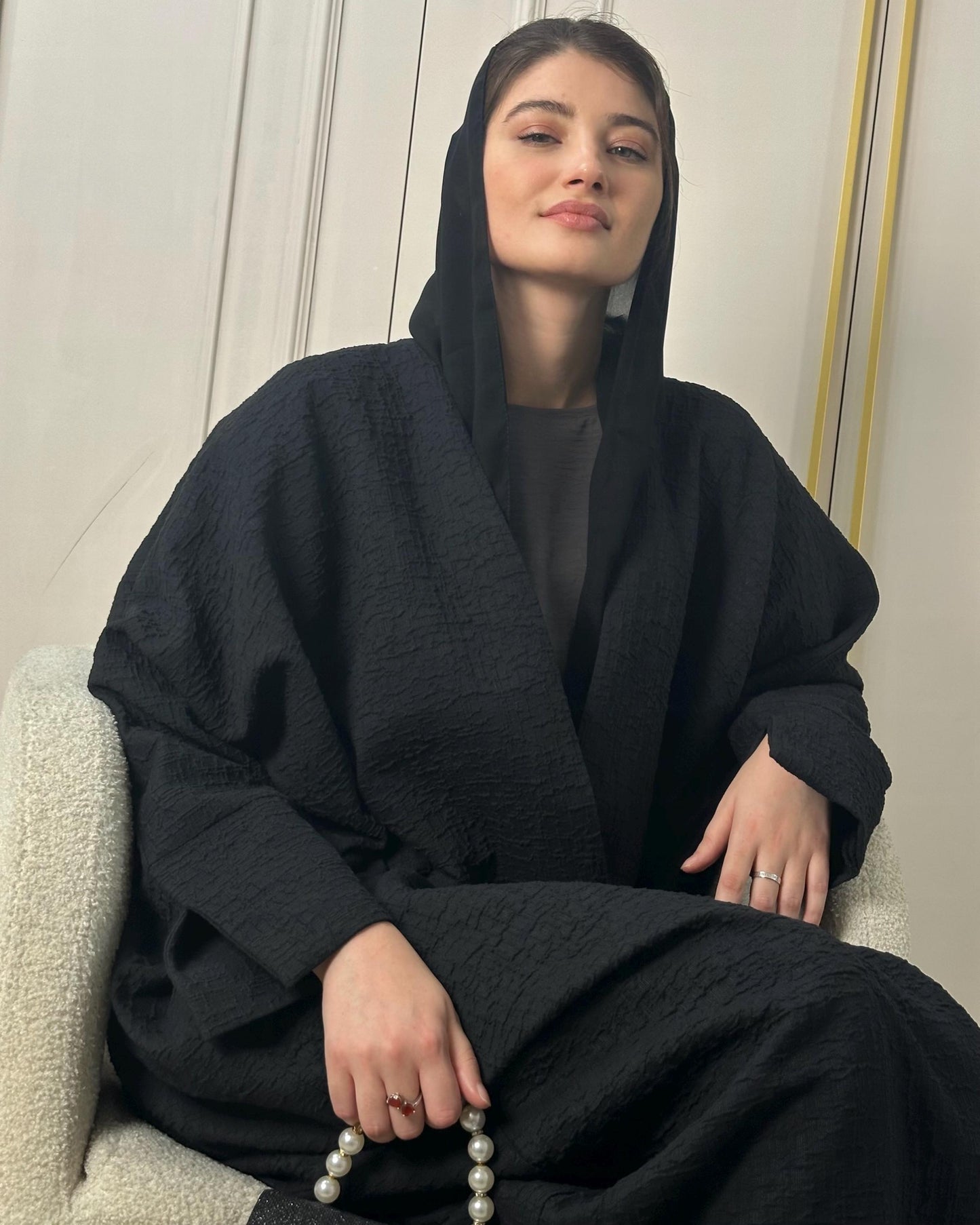Winter Open Butterfly Abaya Set