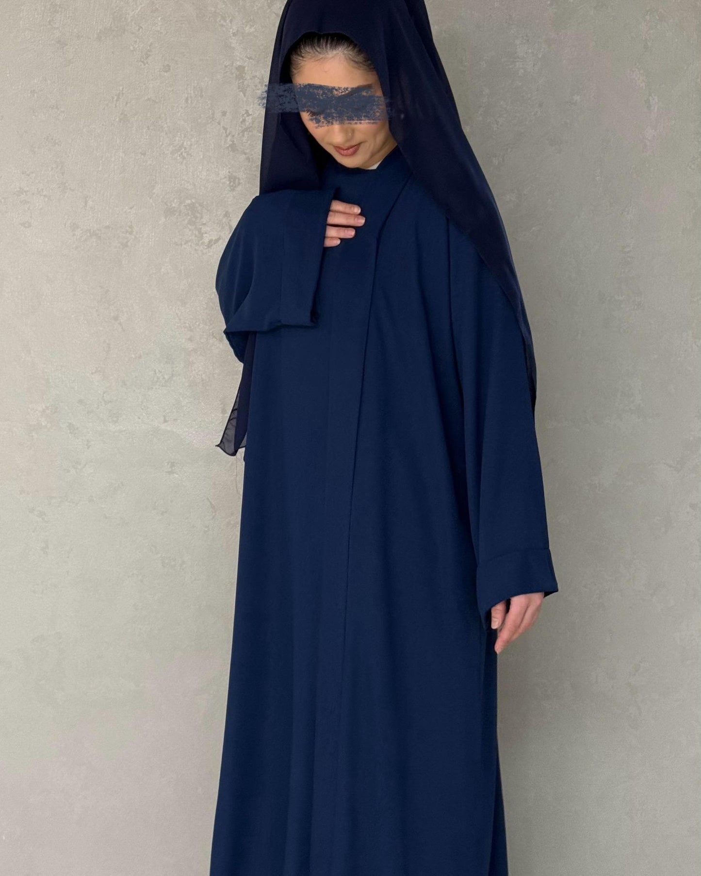 Soft like Butter Patterned Abaya Set (Royal Blue)