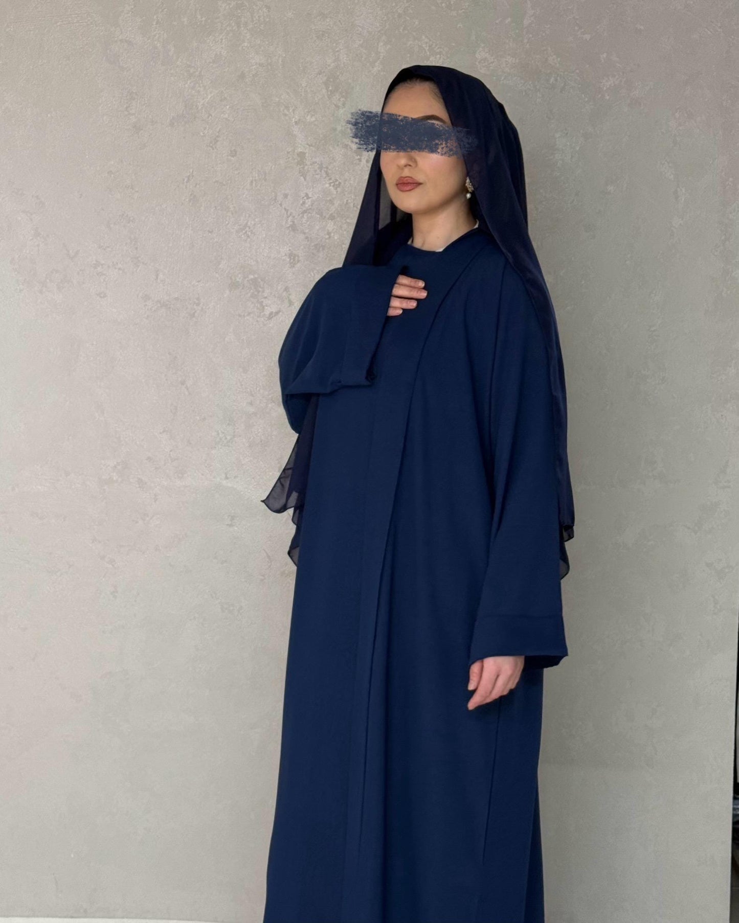 Soft like Butter Patterned Abaya Set (Royal Blue)