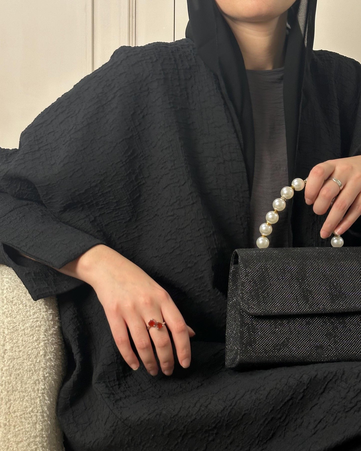 Winter Open Butterfly Abaya Set