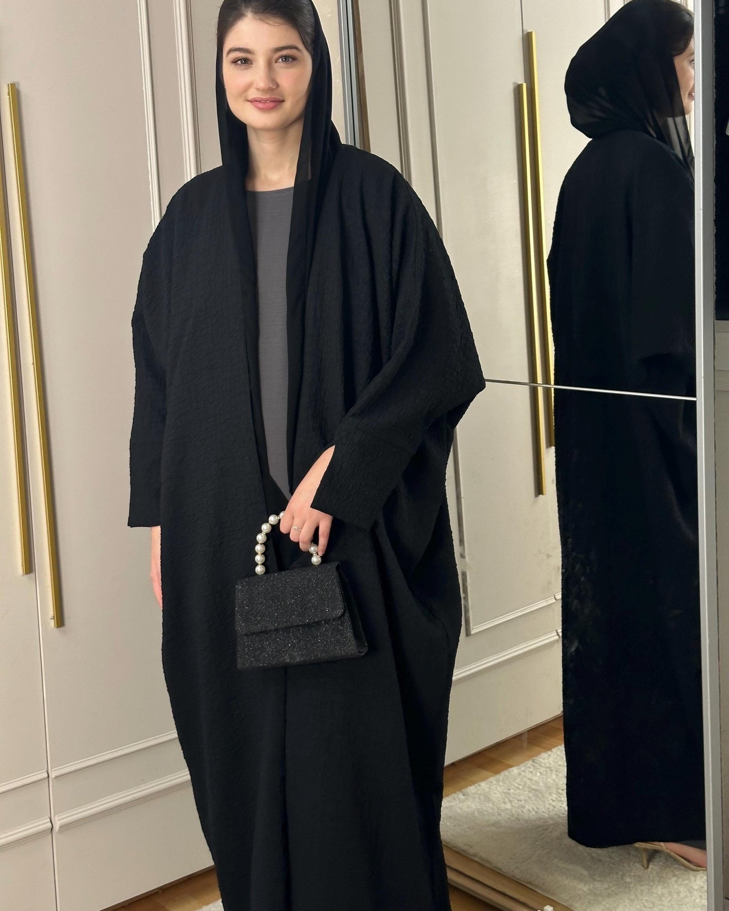 Winter Open Butterfly Abaya Set