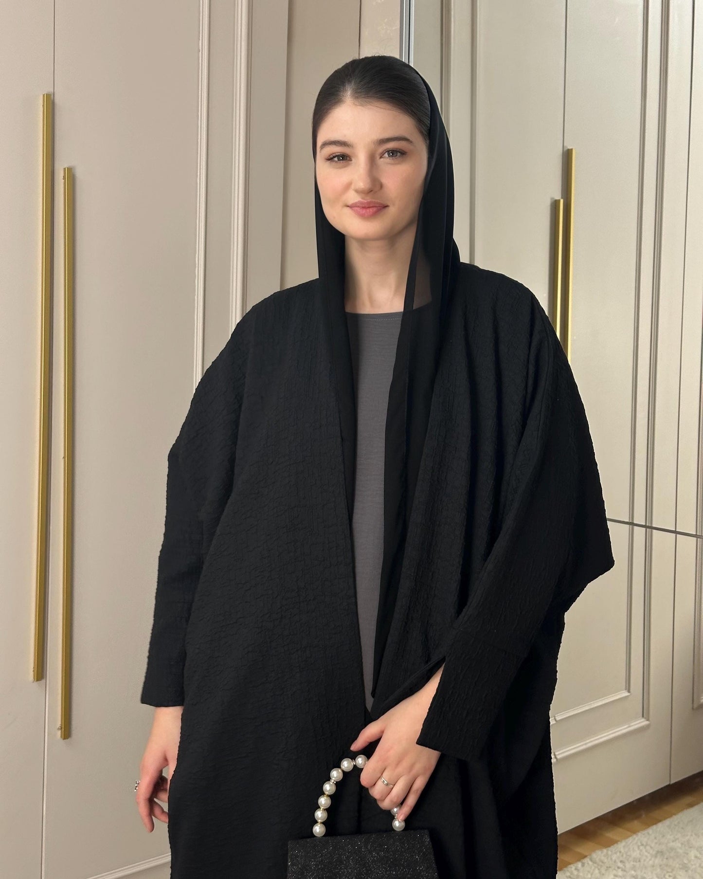 Winter Open Butterfly Abaya Set
