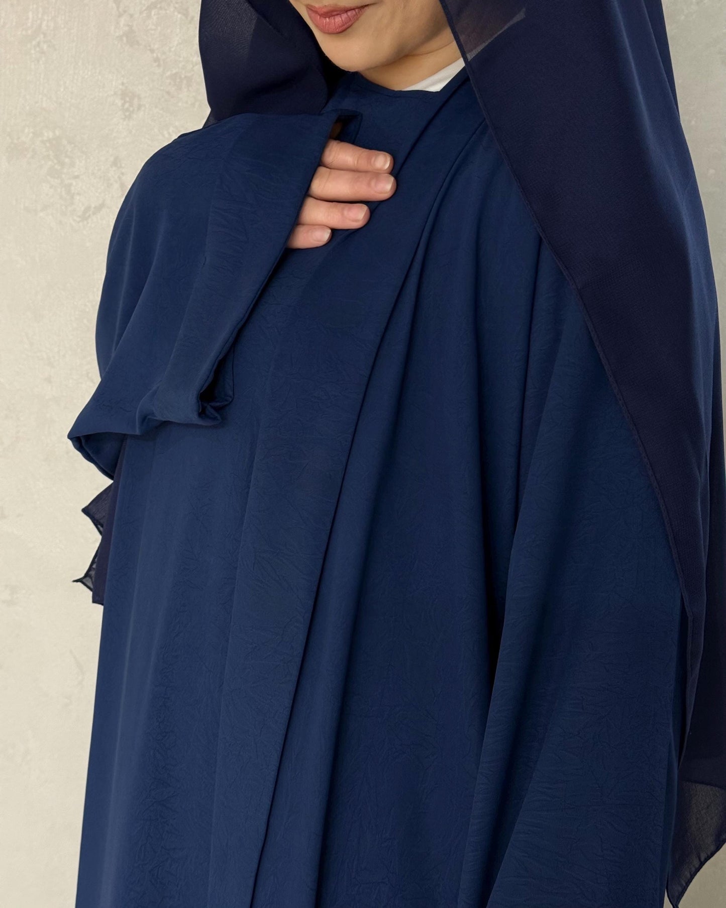 Soft like Butter Patterned Abaya Set (Royal Blue)