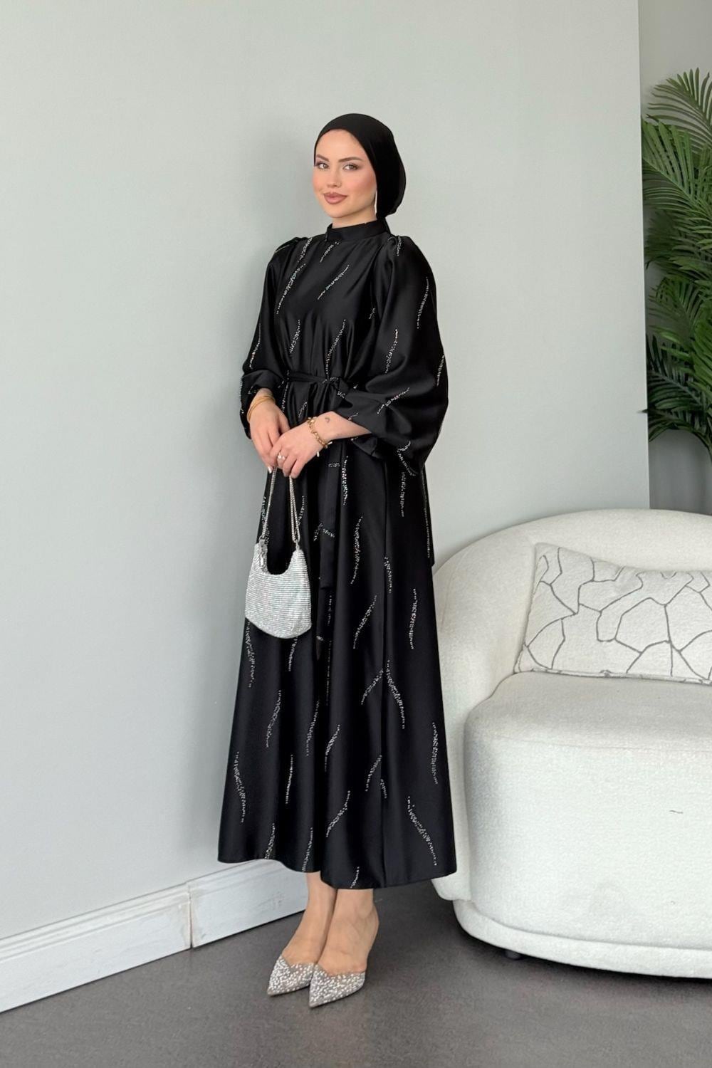 Modest Satin Evening Dress,Elegant.