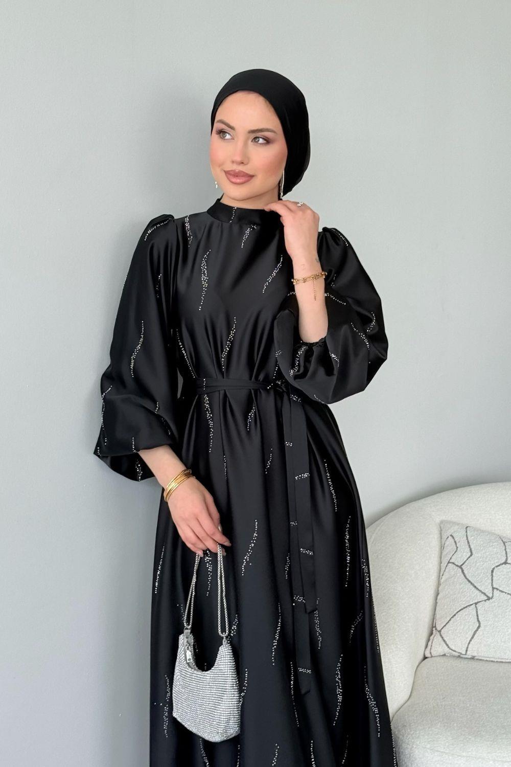 Modest Satin Evening Dress,Elegant.