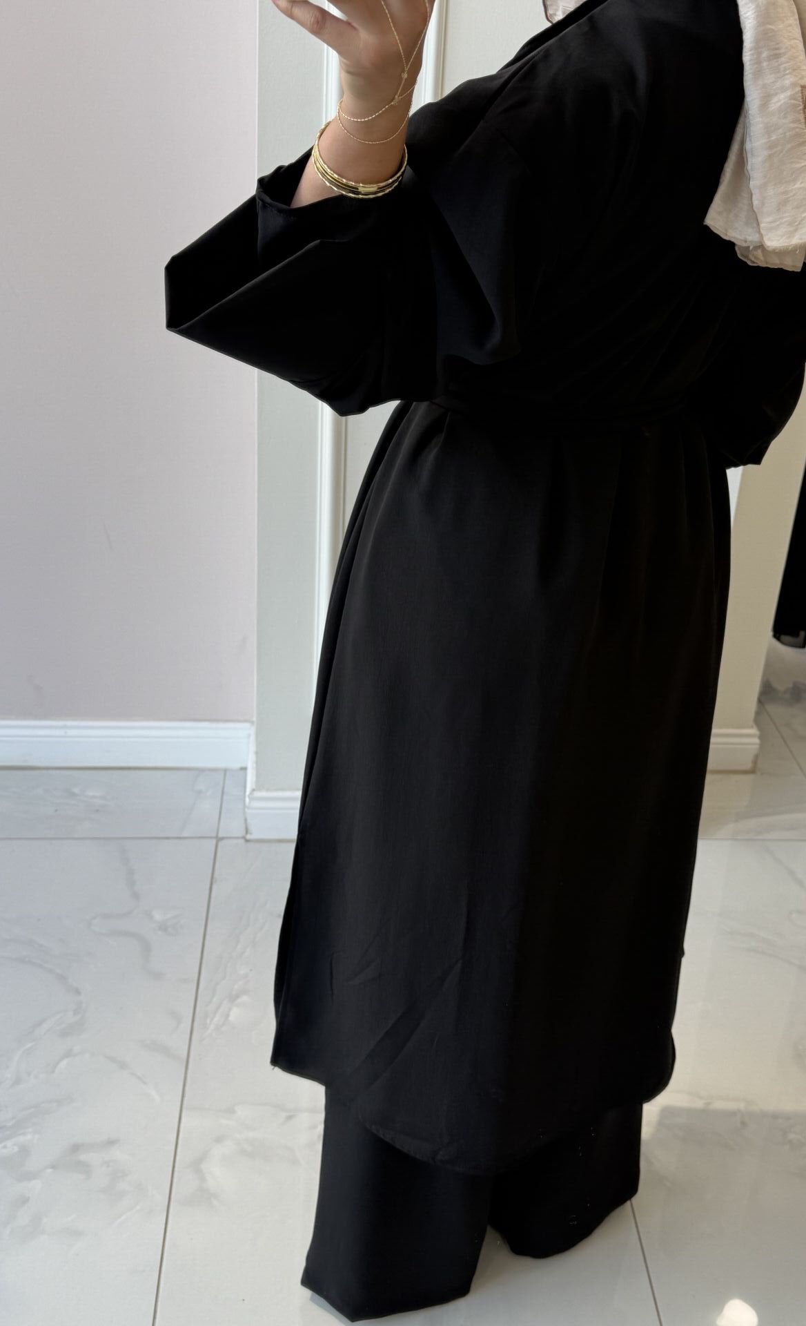 Abaya set, muslim outfit, modest fashion, kimono abaya
