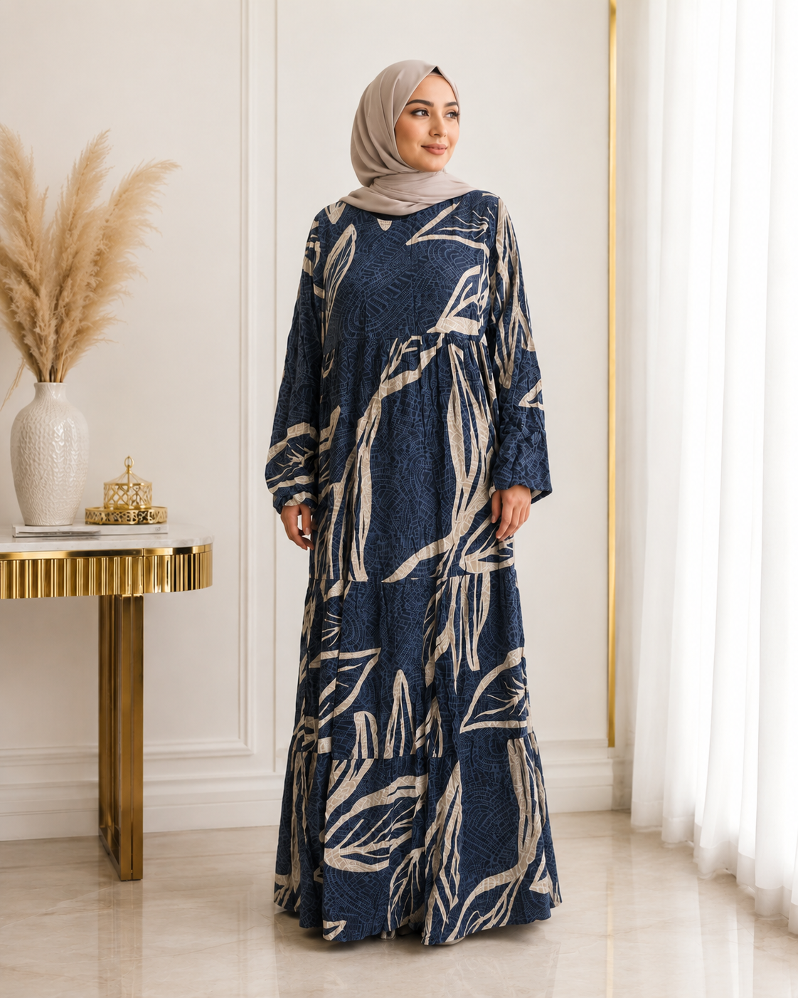 Summer Cotton Printed Abaya | Lightweight, Breathable & Wrinkle-Resistant