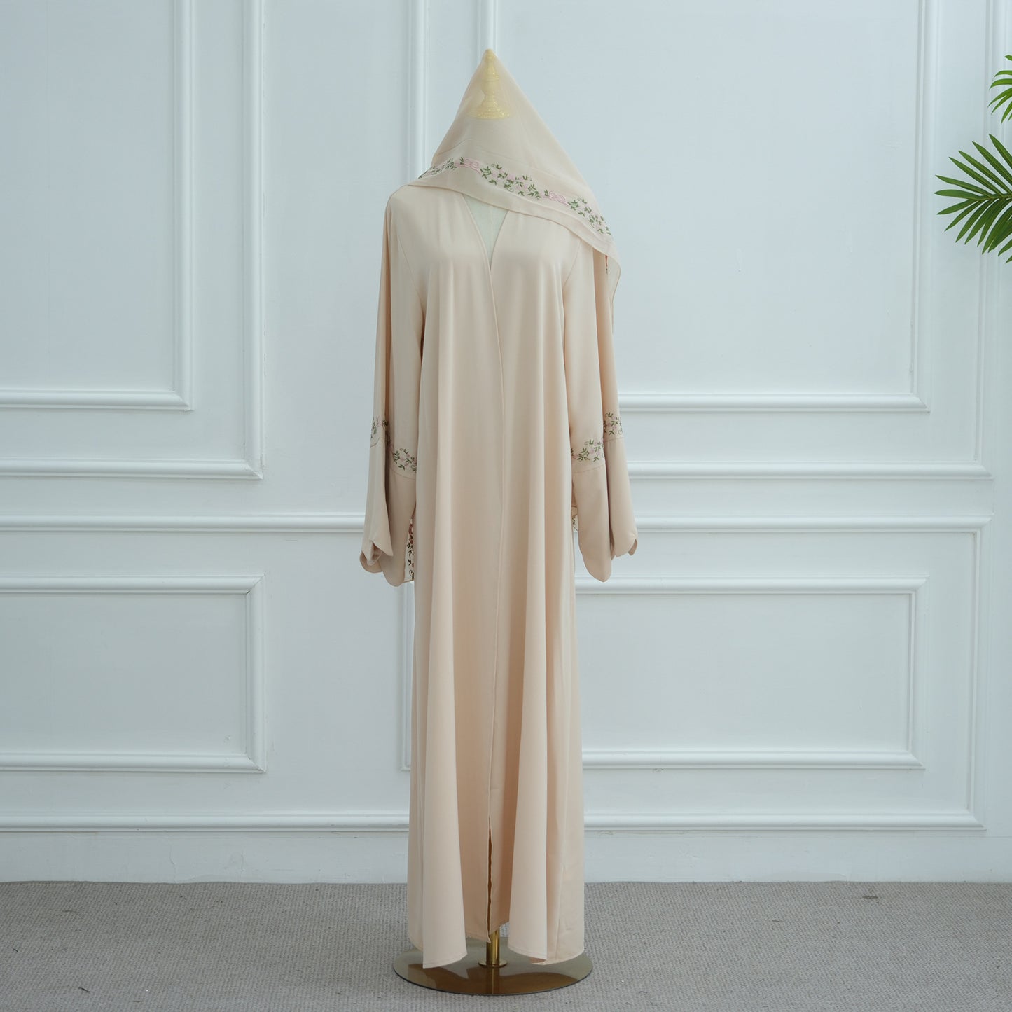 Elegant Embroidered Abaya Set with Matching Hijab