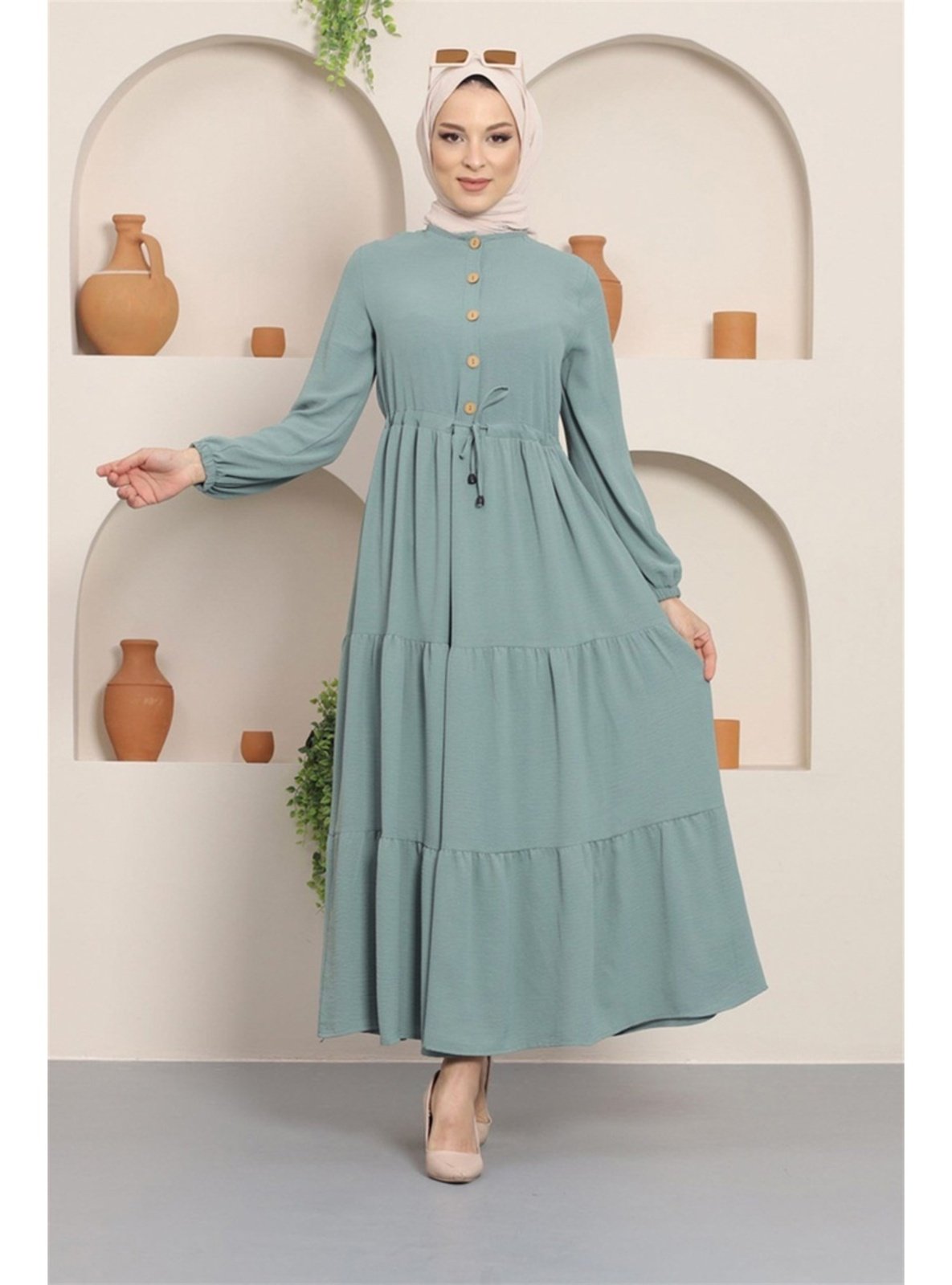 Green Modest Dress