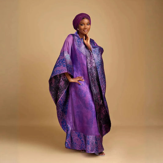 African Dresses for Women – Plus Size Loose Boubou Robe Outfit Suit