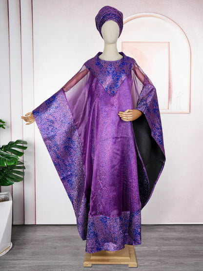 African Dresses for Women – Plus Size Loose Boubou Robe Outfit Suit