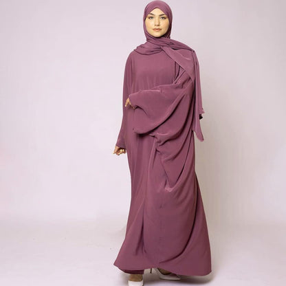 IMEKIS Muslim Dress for Women Hijab Abaya Batwing Sleeve Islamic Maxi Prayer Dress Plain Loose Jilbab Plus Size Middle East Dubai Turkey Arabic Khimar Kaftans