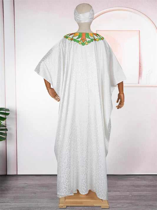 African Dresses for Women – Plus Size Loose Boubou Robe Outfit Suit.