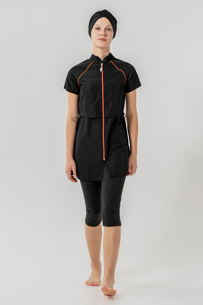 Zyra Motion Zip-Up Burkini Capri Swim Set