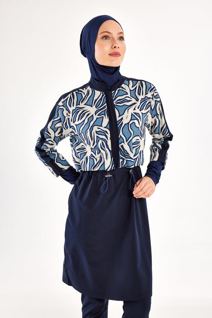 Elise Modest Full-Coverage Swim Set With Printed Top