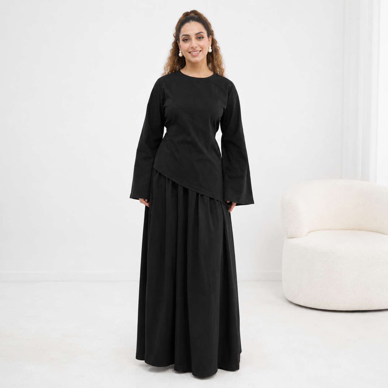 Two Piece  Set for Women | Long Sleeve and Maxi Skirt | Modest Outfit | Casual Dress |