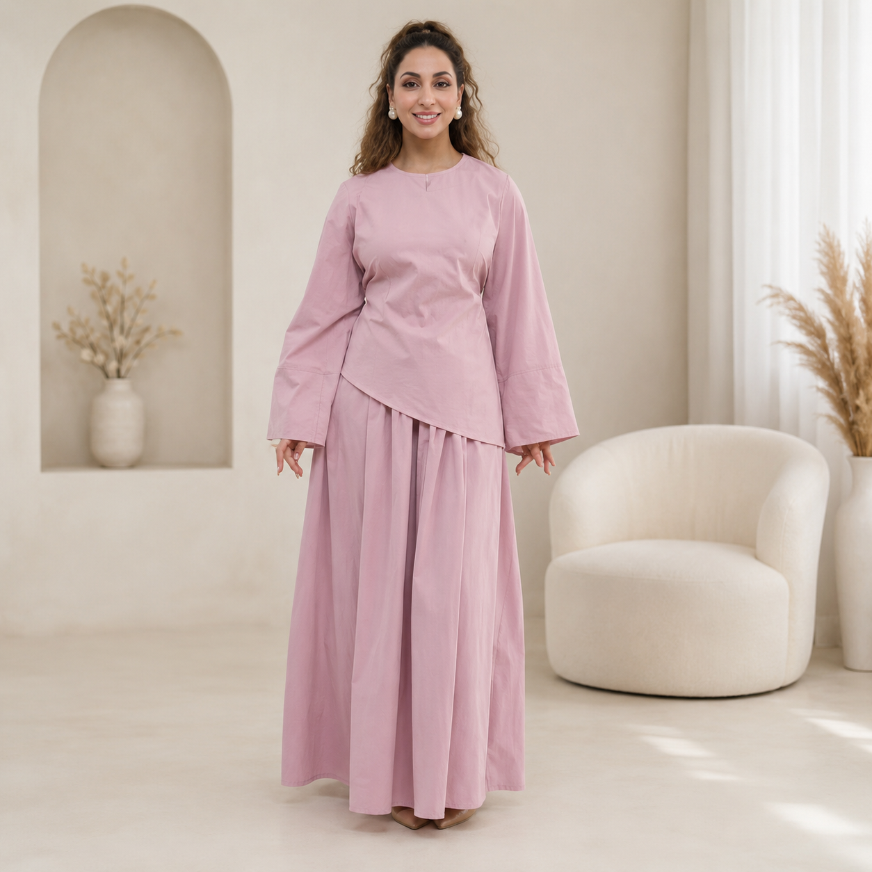 Two Piece  Set for Women | Long Sleeve and Maxi Skirt | Modest Outfit | Casual Dress |