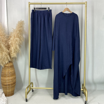 Modest 2 Piece Set for Women, Batwing Sleeve Top