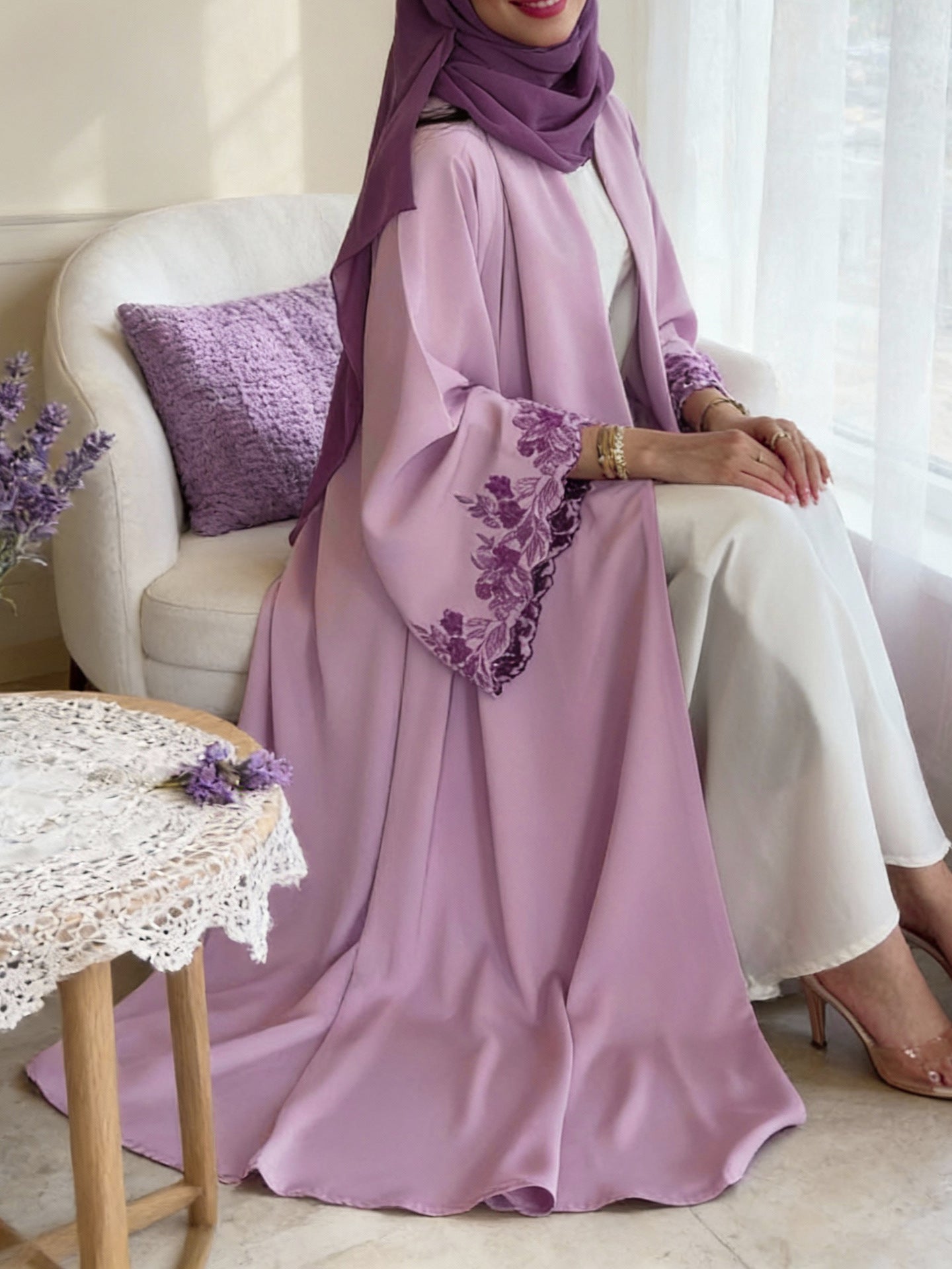 Turkish Style Embroidered Cardigan Women's Casual Dress