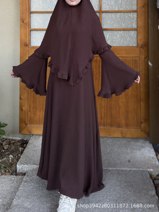 Layered Khimar Abaya Set – Elegant Modest Full Coverage Dress