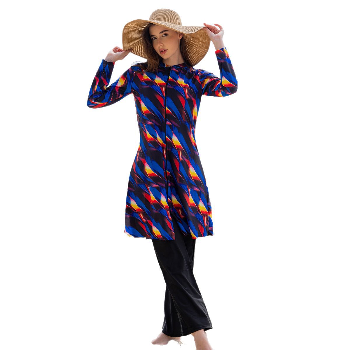 Stay confident and covered with this elegant modest swimwear