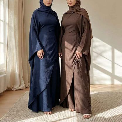 Modest 2 Piece Set for Women, Batwing Sleeve Top