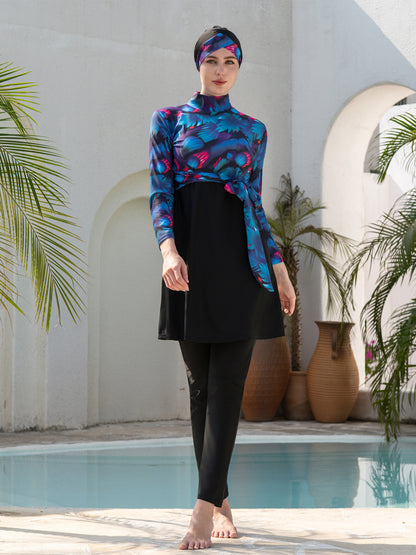 Stay confident and covered with this elegant modest swimwear