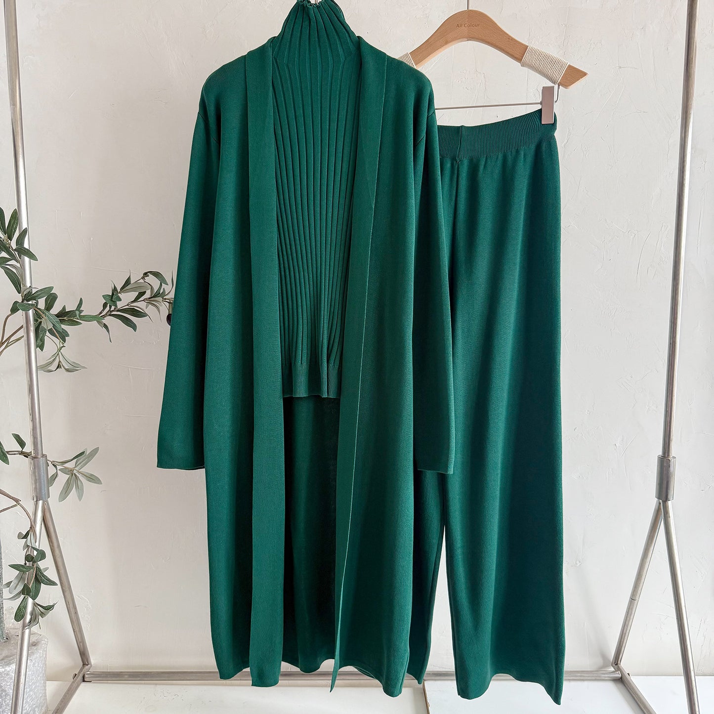 Elegant Two-Tone Knit  Set – Modest Chic Matching Outfit